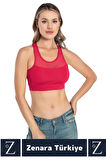 Yüksek Kalite Göğüs Toparlayıcı Sarkma Önleyen Spor Gündelik Kullanım Tül Detaylı Şık Crop Büstiyer