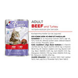 Plaisir 100Gr Pouch Beef and Dinde Sığır Hindi Etli 12Adet Kedi Maması