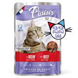 Plaisir 100Gr Pouch Beef and Dinde Sığır Hindi Etli 22Adet Kedi Maması