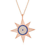 Nazarlı Kutup Yıldızı 925 Ayar Gümüş Kolye