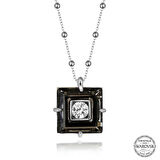 Crystal Taşlı  Top Zincir Yıldız 925 Ayar Gümüş Kolye