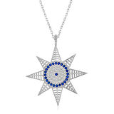 Nazar Boncuklu EE Yıldız 925 Ayar Gümüş Kolye