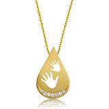 Bebek elleri Gold 925 Ayar Gümüş Kolye