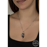 Crystal Taşlı Salkım 925 Ayar Gümüş Kolye