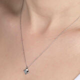 Taşlı Dörtgen  925 Ayar Gümüş Kolye