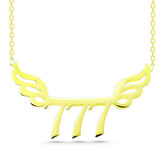 Gold 777 Şans Melek Kanatlı Melek Sayısı  925 Ayar Gümüş Kolye