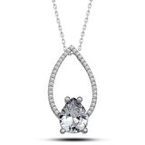 Beyaz Taşlı Damla Zirkon Taşlı 925 Ayar Gümüş Kadın Kolye