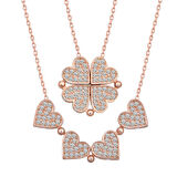 Rose Açılabilen Yonca 925 Ayar Gümüş Kadın Kolye