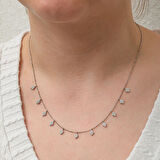 Şans Baklava Kesim 925 Ayar Gümüş Kadın Kolye