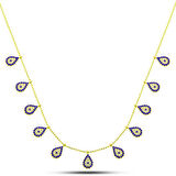 Gold Damla Nazarlı 925 Ayar GümşüşKadın Kolye