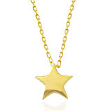 Gold Yıldız  925 Ayar Gümüş Kadın Kolye