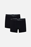 Tight Pamuklu 2'li Siyah Erkek Boxer