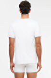Eduardo Bisiklet Yaka 2'li Erkek Tshirt Beyaz