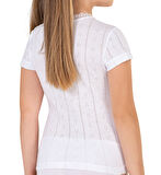 Özkan 42780 10'lu Paket Kız Çocuk Transferli %100 Pamuklu Ribana Esnek Rahat Kısa Kollu Fanila Atlet Tişört