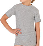 Özkan 0706 10'lu Paket Erkek Çocuk %100 Pamuklu Ribana Esnek Rahat Yarım Kol Kapalı Yaka Fanila T-shirt