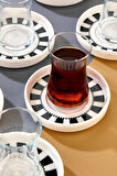 Cooker Lüks Porselen Desenli 6 Lı Çay Tabağı Bardak Altı