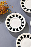 Cooker Lüks Porselen Desenli 6 Lı Çay Tabağı Bardak Altı