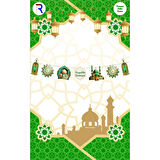 Yeşil Lüks Hoşgeldin Ramazan Temalı Stickerlı Ledli Süsleme Seti (Paket:3)