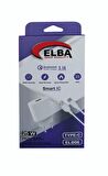 Elba ELB06-USB-25WTypc  Beyaz Usb 25W Şarj Kafa +1Mt Usb Type-c Kablo QC4.0 (Akım Koruma-Hızlı Şarj)