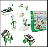 Robot Kits 6in1 Güneş Enerjili Solar Robot Oluşturma Seti Güneş Enerjisiyle Çalışan Robot Yapma Seti