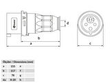 Bemis CEE NORM 5x16A Enversör Düz Fiş 380V IP44