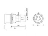 Bemis CEE Norm 5X32A 380V IP44 Düz Fiş
