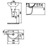 Creavit 36x45 cm Oval Duvara Monte Lavabo TP146