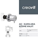 Creavit Gömme Rezervuar A. Klozet İçin+Kumanda Paneli+Ara Musluk