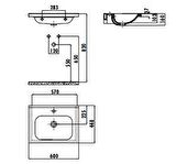 Creavit İdeal 45x60 cm Etajerli Mobilya Dolap Uyumlu Lavabo ID060