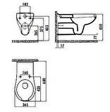 Creavit BD320 Bedensel Engelli Asma Klozet ve Yavaş Kapanan  Kapak