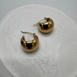 Çelik Gold Vintage Top Halka Model Küpe - Gold