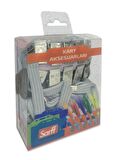 SARFF METAL KLİPSLİ GRİ ASKI İPİ BLİSTER - 10ADET