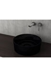 Vessel Yuvarlak Çanak Lavabo 38 cm Parlak Siyah 1174-005-0125