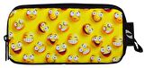 Cennec 173 - Emoji Yüz İfadeleri Sarı Renkli Kalem Çantası