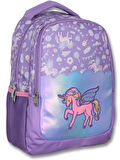 Ümit Çanta Nakışlı Unicorn Kız Çocuk Üç Gözlü Lila Renk Okul Çantası - 5027