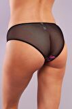 GARDENIA A Plus Siyah Çiçek Desenli Dantel Detaylı Mini Slip Külot