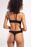 GRACIA A Plus Siyah Dantelli Destekli Push Up Strapless Sütyen