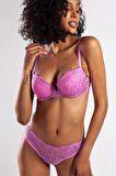 GCOLORS A Plus Pembe Dantelli Dolgulu Balconette Push Up Sütyen