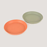 Let's Be Child LC Yuvarlak Tabak 2'li Sage Green - Peach