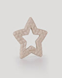 Yıldız Desenli Bebek Diş Kaşıyıcı Ekru