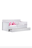 Yavrulu Karyola, Flora Yavrulu Montessori Karyola - Beyaz + 1 Adet Comfort Yatak