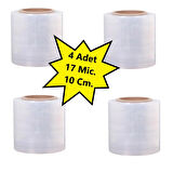 Palet Dilimli Streç 10 CM 17 Mic.  400Gr / 300mt. Şeffaf 4 Adet