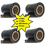Dilimli Siyah Palet Streç 10 CM 17 Mic. 400Gr / 300mt. Siyah 4 Adet