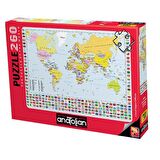 Anatolian 260 Parça XL Puzzle - Dünya Haritası 3319