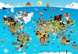 Anatolian 260 Parça XL Puzzle - Karikatür Dünya Haritası 3338