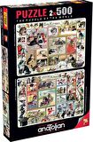 Anatolian 2x500 Parçalık Puzzle - Sevimli Kediler , Komik Köpekler  3611