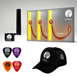 Pitbull Silver Seri Akustik Gitar Teli 10-47 Super Light SAG 10-47 3P SSC 3lü SET Hediyeli Paket