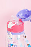 Porsima 21.0002 Matara Geyik Temalı Stickerlı Askılı Suluk - Su Şişesi - Lila 550ml Lila