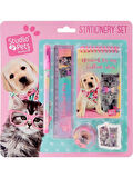 Dolphin Cem Studio Pets Kırtasiye seti kalemtraş,silgi,defter,cetvel,kalem,5 li set PT-7466