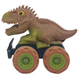 Sürtmeli Dinazor Arabalar 2'li - 12 cm - Triceratops & Stegosaurus 